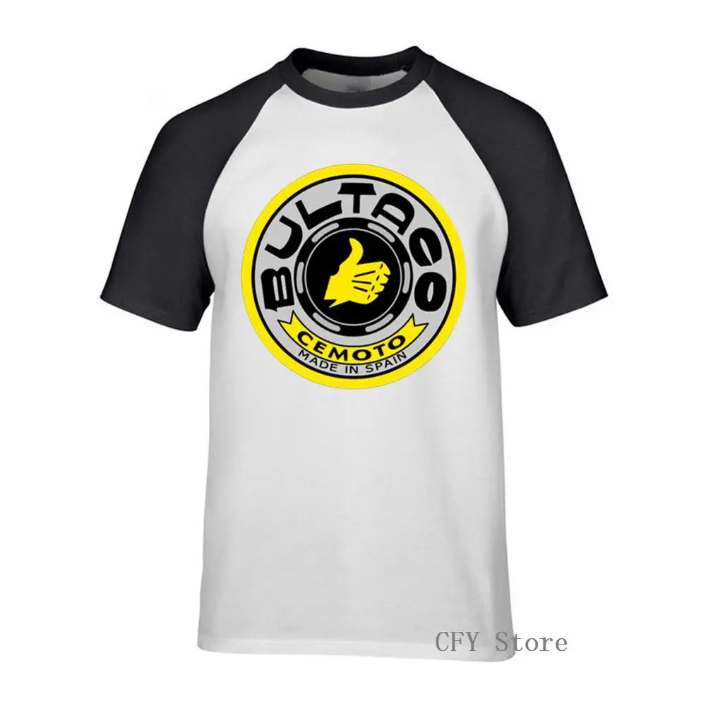 Мужская футболка Bultaco Pursang с логотипом коротким рукавом из чесаного хлопка 180 gsm