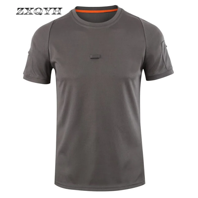 

ZXQYH Summer Quick Dry T-shirt Men Camping Hiking Shirts Outdoor Sport Clothing Military Tactical T-shirt Combat Shirt Army Tee
