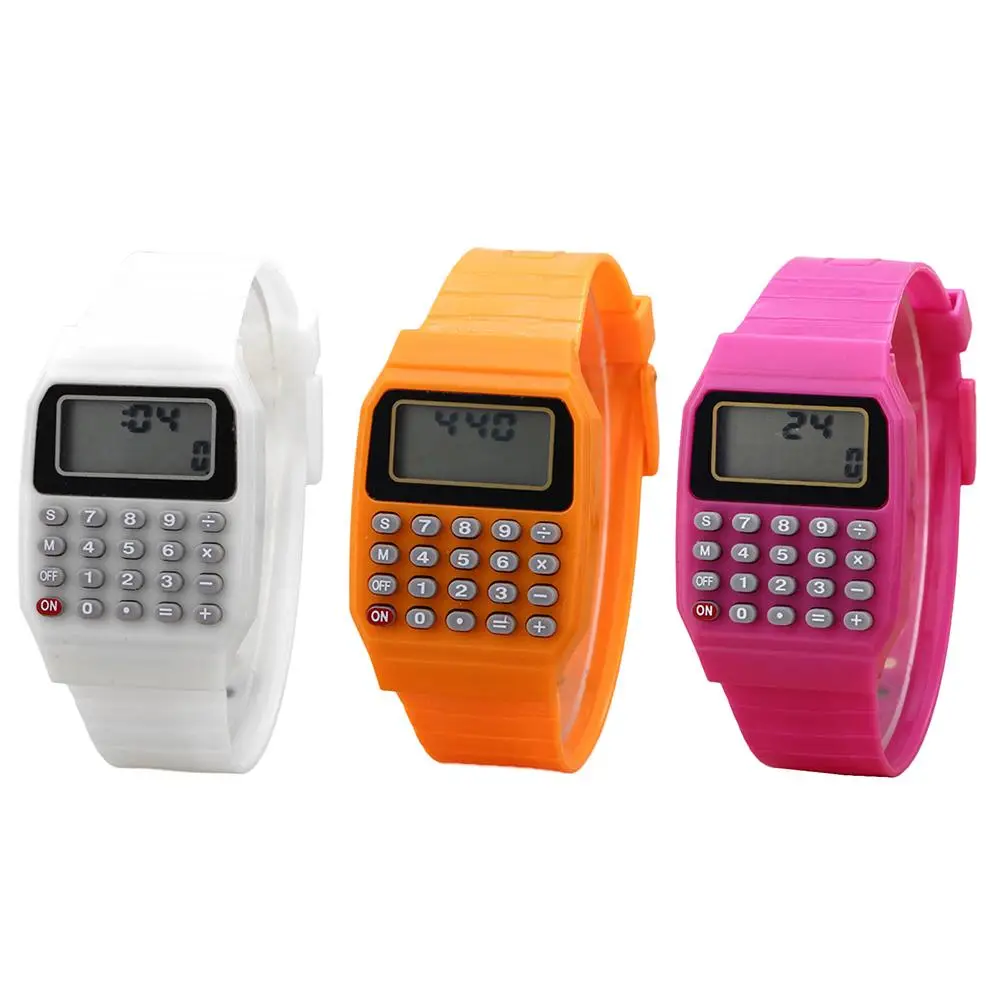 

Cute Creative and convenient Children Digital Square Wrist Watch Mini Portable Calculator Exam Tool Kids Gift