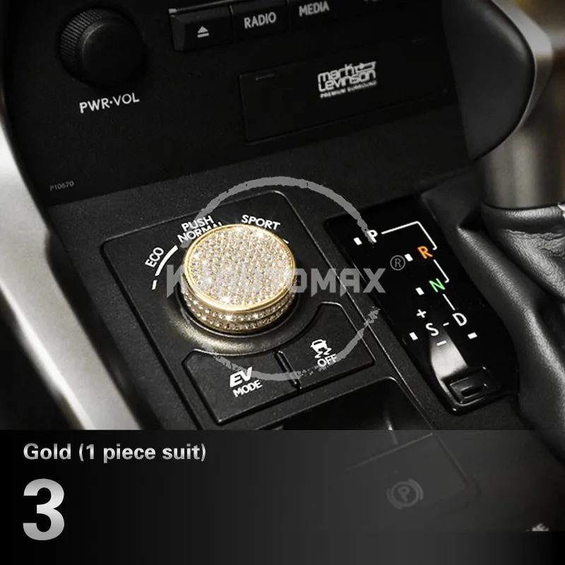 KJAUTOMAX кнопка запуска двигателя ручка с логотипом RingInstrument Outle часы для LEXUS NX200 200t 300h Кристальное украшение - Название цвета: 3.Golden