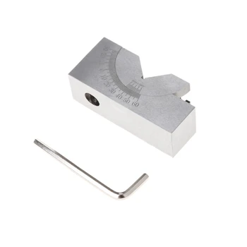 

73.6x23.7x34.3mm Toolmaker Precision Micro Adjustable Angle V Block Milling 0-60 Degree