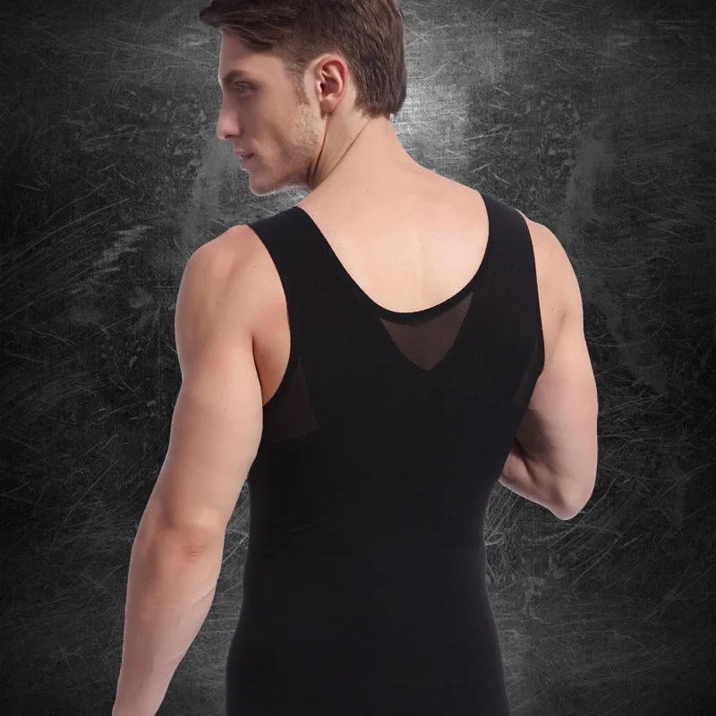 Для Мужчин Body Shaper тела Homme гинекомастия Для мужчин корсет компрессионная футболка, майка с эффектом похудения для Вес потери Корректирующее белье для Для мужчин - Цвет: 027 black