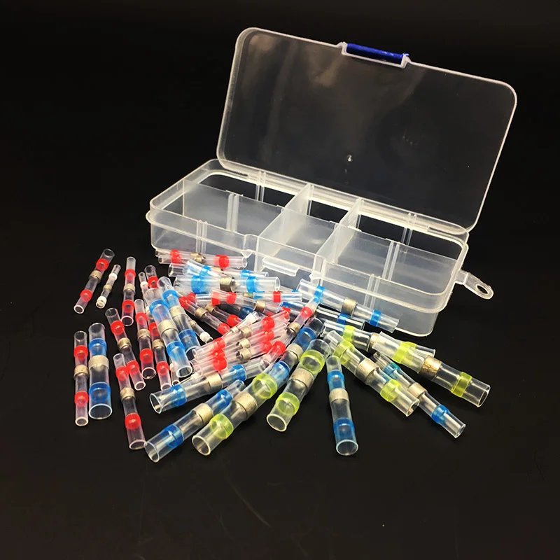 

105PCS Waterproof Heat Shrink Solder Terminals Seal Soldering Sleeve Butt Cable Wire Connectors Splice Terminal