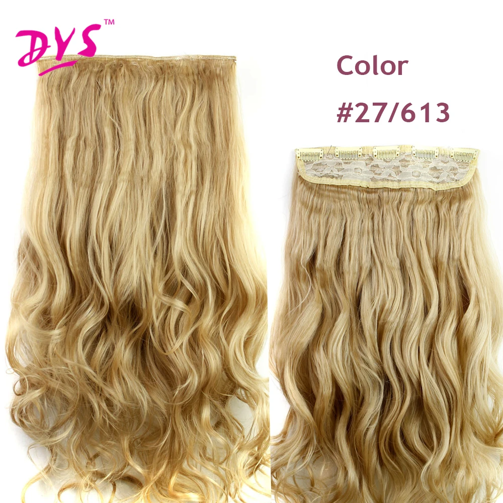 Deyngs 5 Clips in Hair Extensions One Piece Long Wavy Synthetic Wig High Temperature False Hair Hairpieces for Women 24Inch