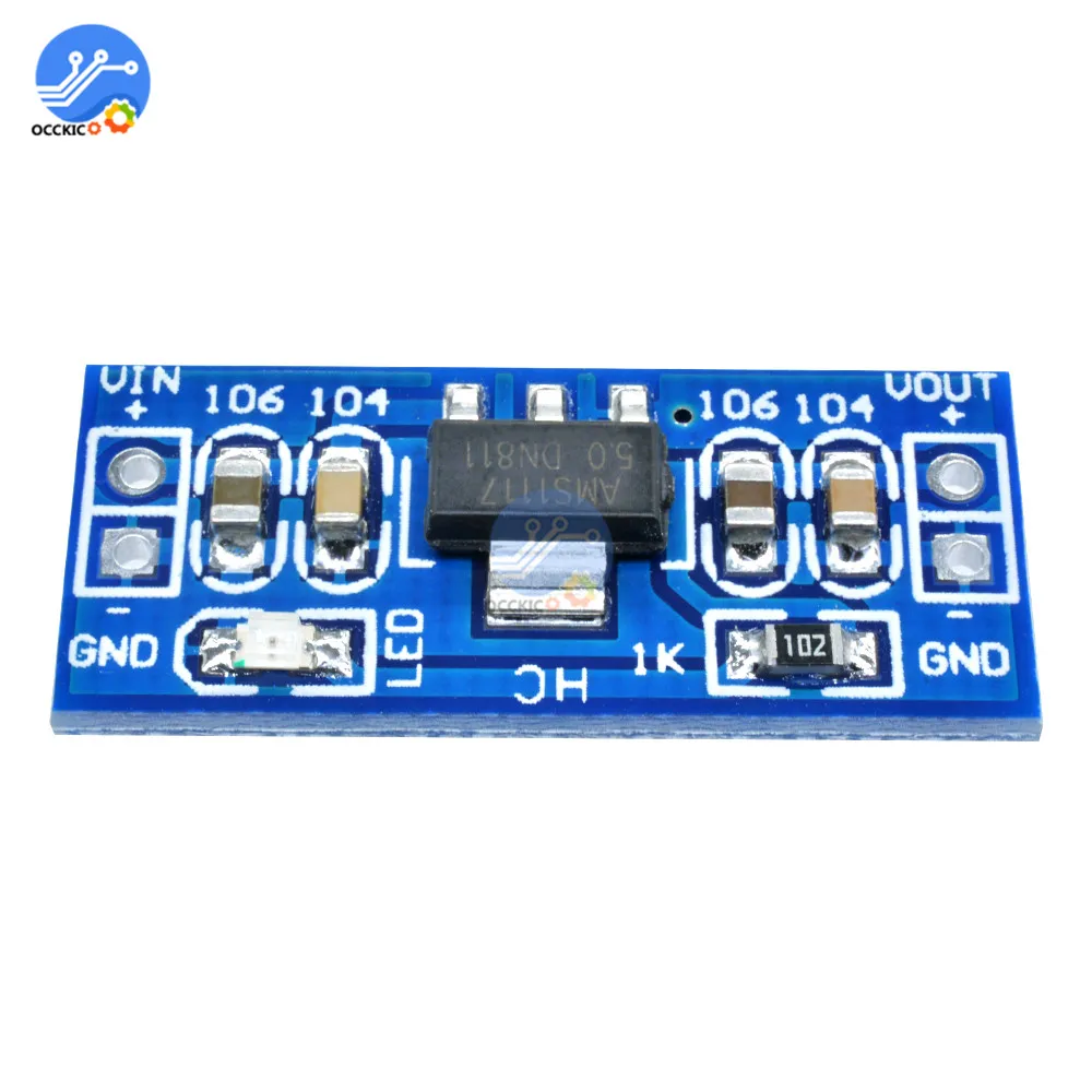 5 шт. модуль питания AMS1117 6 12 В с поворотом на для Arduino Raspberry Pi плата PCB Стандартный
