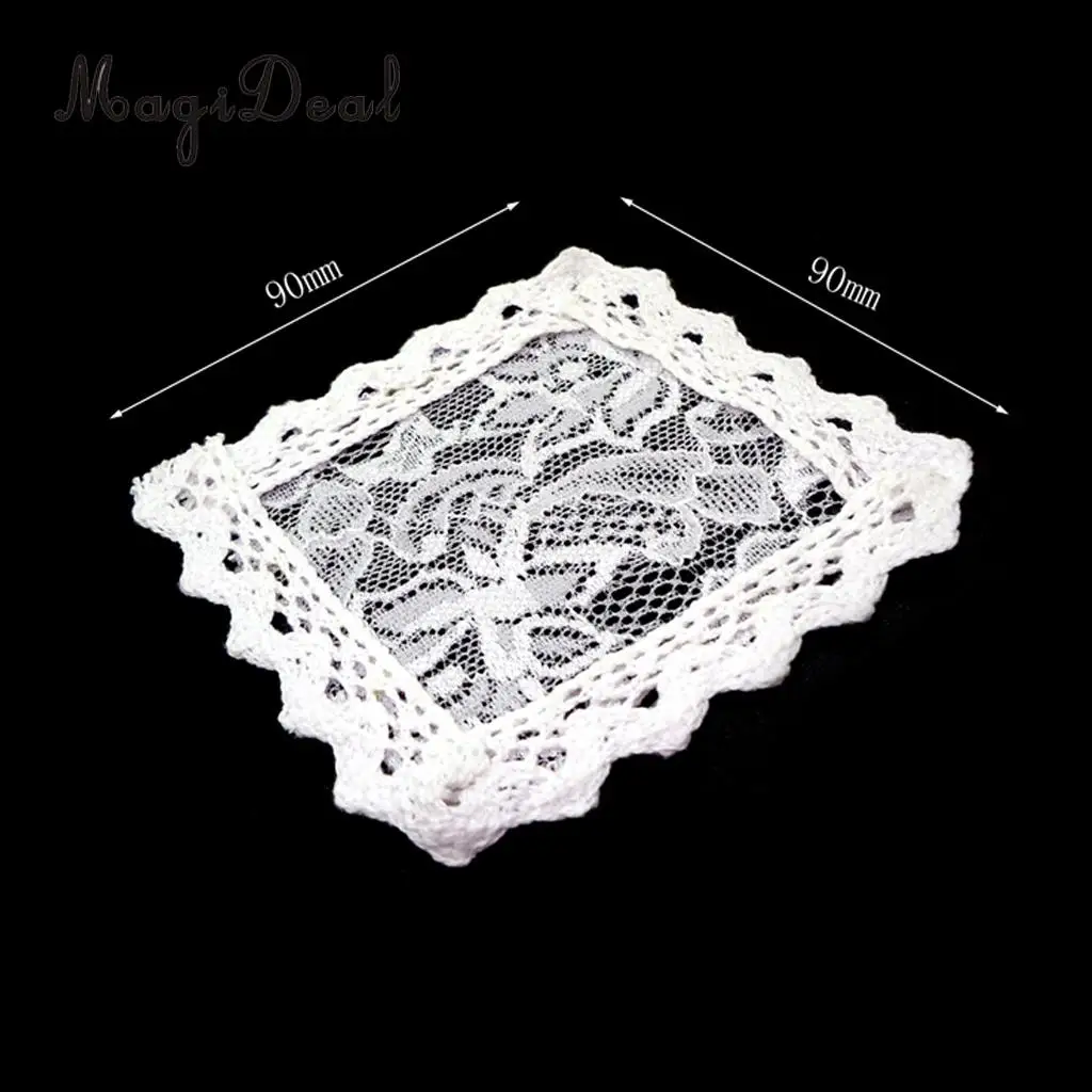 1/12 Scale Dollhouse Miniature Mini Tabletop Desk Decor Kitchen Tablecloths Table Cover Furniture Decor White
