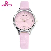 KEZZI Mode Casual Montre Femme De Luxe de Haute Qualité En Cuir Dames Montres À Quartz Étanche Montre-Bracelet Pour Les Femmes Montre Femme