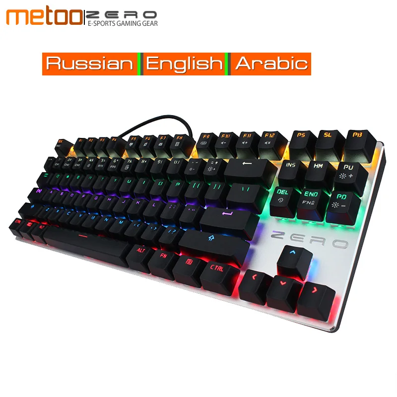 

Metoo Mechanical Gaming Keyboard Wired LED Backlit Computer PC 87 Keys Professional Keypad Games For Overwatch LOL DOTA 2 Esport