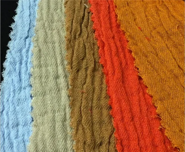 

100% cotton crepe fabric double - layer twill washed cotton cloth for shirt and coat