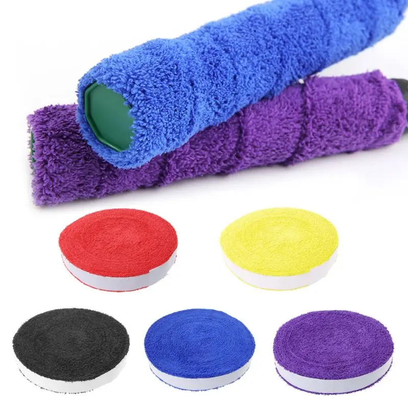 

1 Reel 10M Towel Glue Grip Badminton Tennis Racket Overgrips Non-Slip Sweat Band Grip Tape