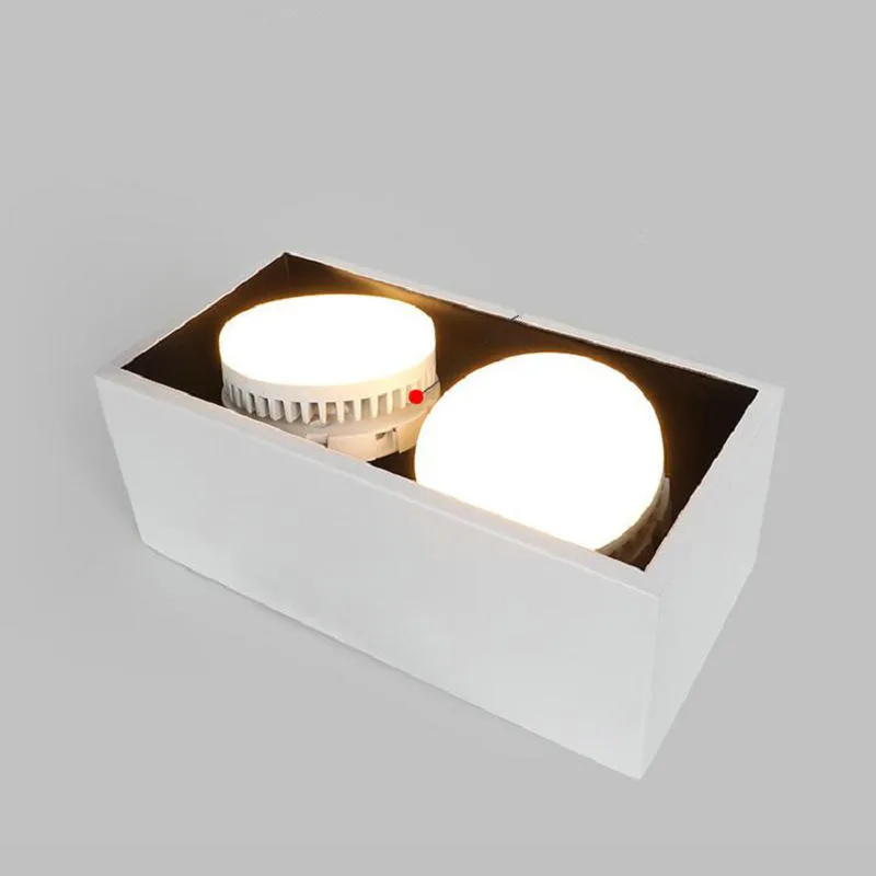 o Envio Gratuito de Alta Qualidade Quadrado 20 w Duplo Gx53 Branco ou Preto Led Downlights Lâmpadas ce Rosh 6 Pçs e lote