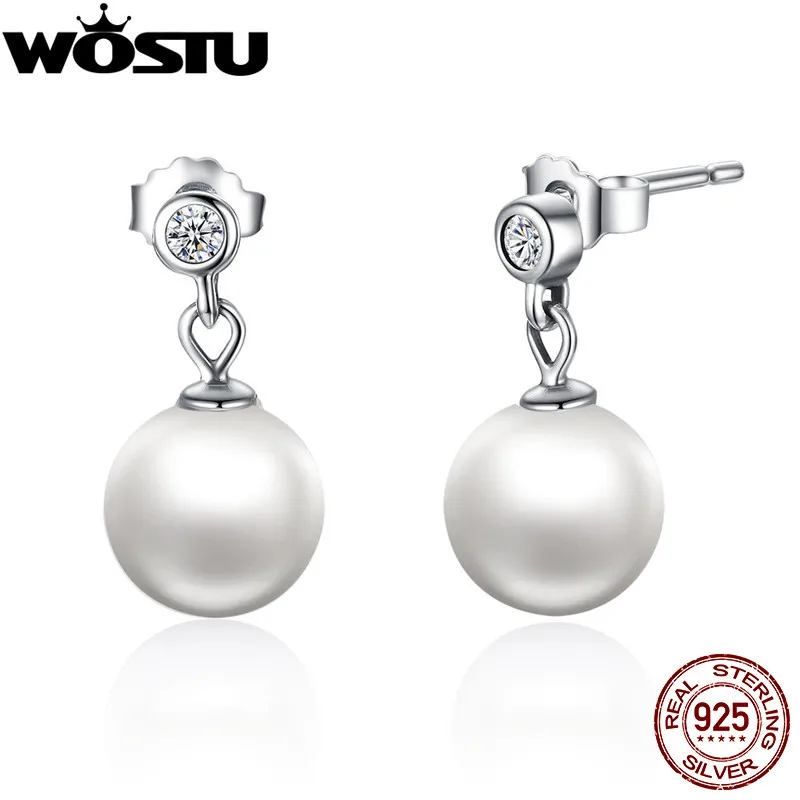 

WOSTU New Arrival Authentic 100% 925 Sterling Silver Drop Earrings For Women Luxury Jewelry Gift XCHS474