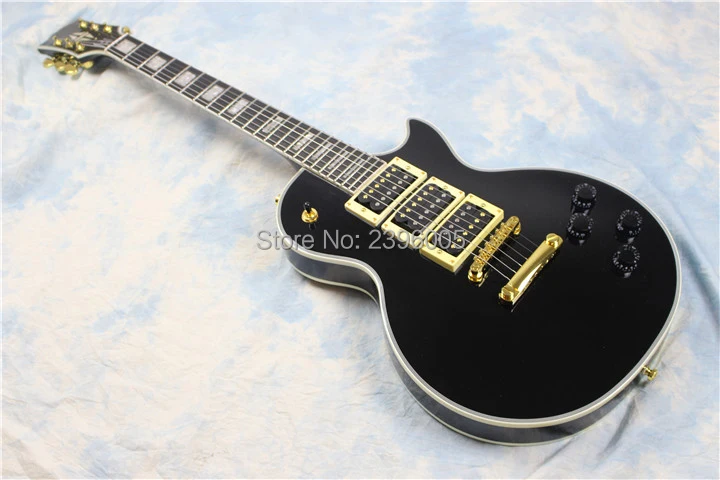 

LP Custom electric guitar 12 frets signature,black Peter Frampton version LP standard guitar,gold hardware high quality