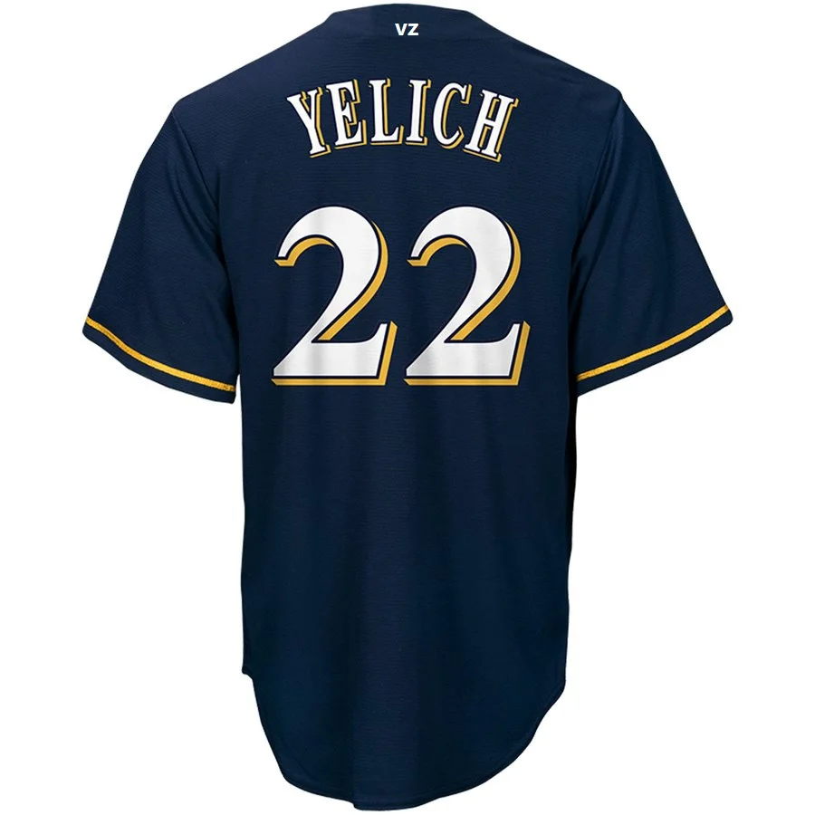 

Custom Christian Yelich Milwaukee Quick-Dry Cool Short Tshirts Sport Baseball Jersey Shirt for Men Wholesale Cheap Jerseys