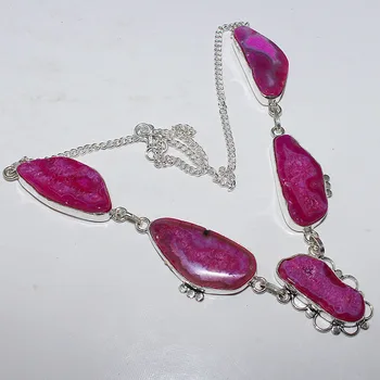 

Solar Quarts Necklace Silver Overlay over Copper , 52 cm, N0860