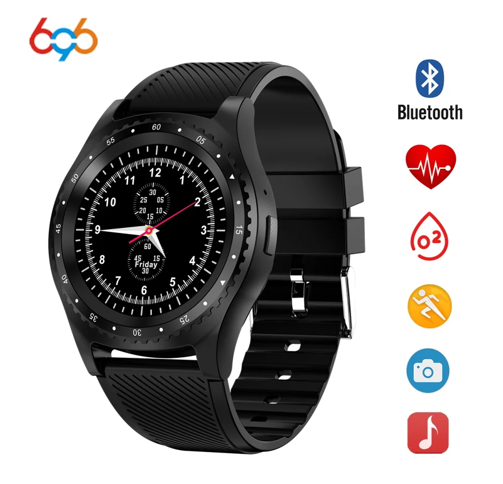 

696 NEW 2018 L9 Smart Watch with Camera Bluetooth Sports Watch Fitness Monitor Support SIM/TF Card Slot Smartwatch for android
