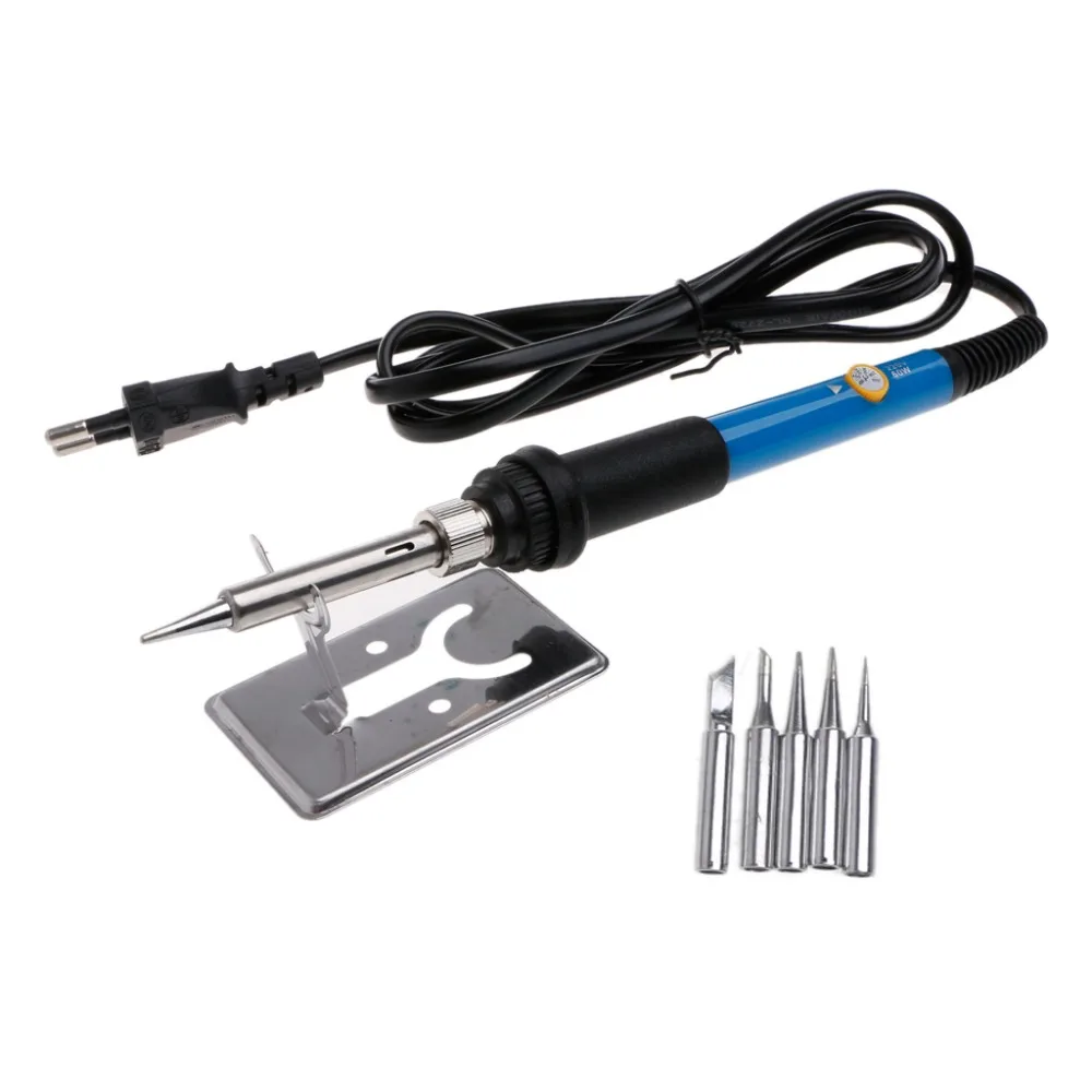 

7Pcs/Set 220V 60W Adjustable Temperature Soldering Iron Welding Gun Heat Pencil Kit EU Plug Electric Soldering Irons