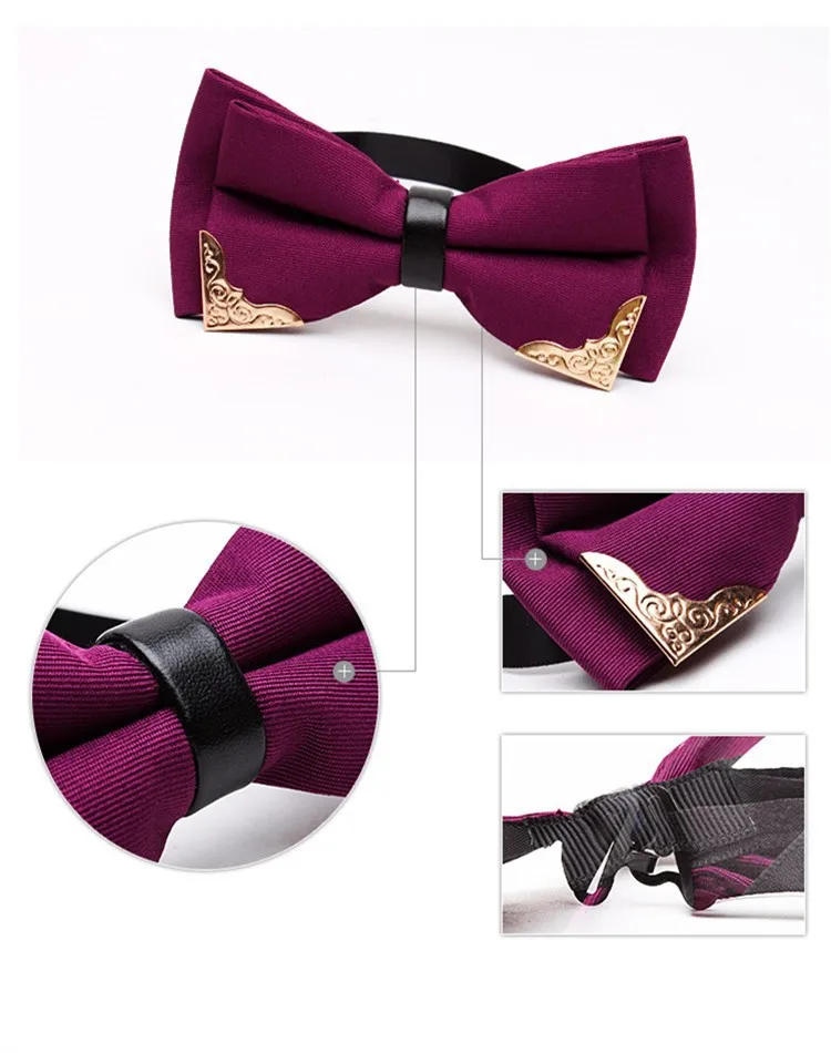 Новинка бутик глава металла галстуки-бабочки для жениха мужчины женщины твердых боути классический Gravata галстук