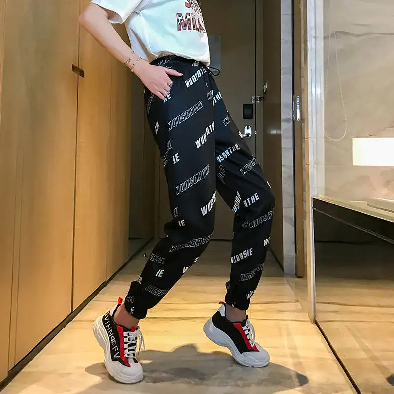 

Hip Hop Pants Women Sweatpants Cool Joggers Pants Harajuku Japan Dance Pants Streetwear Elastic Spring 2019 Summer Trousers Girl