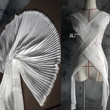 Отпечаток креативный 3d полоса Специальная текстура ручной работы плиссированная одежда шифон дизайнерская ткань для лоскутов