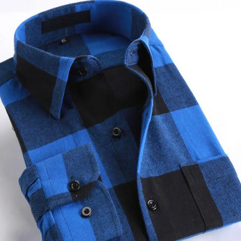 انكلترا نمط الرجال طويلة الأكمام طية صدر السترة واحد الصدر قمصان Camisa ، النقي قطن صوفي قمصان مربعة النقش عارضة سليم صالح عالية الجودة