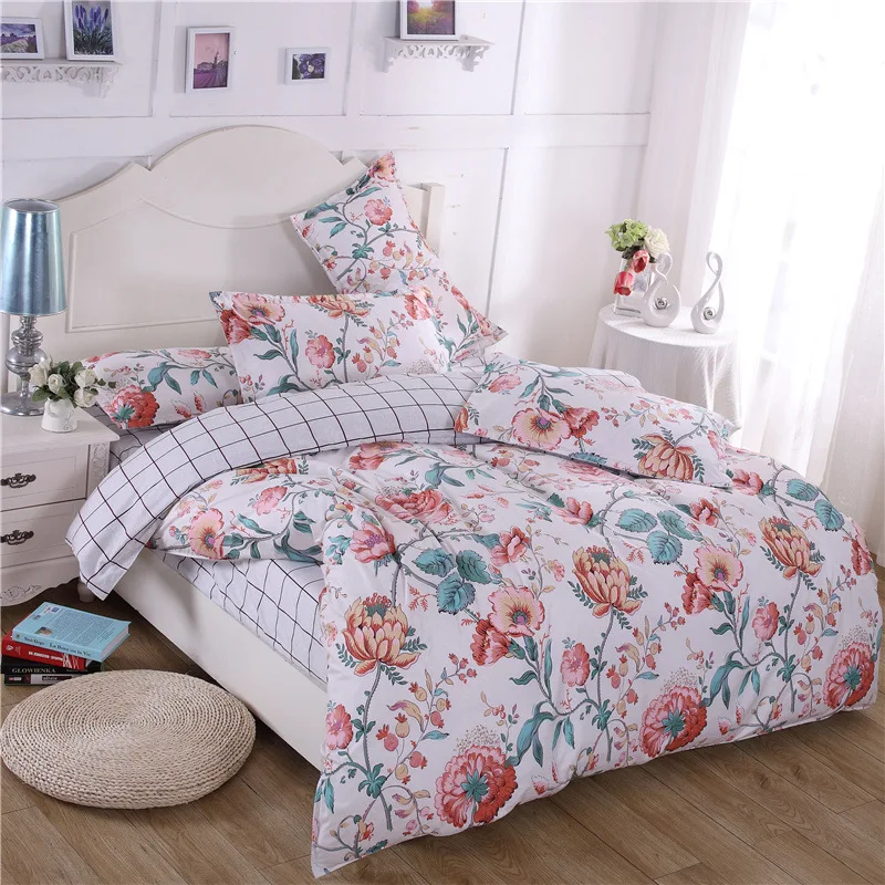 

Free Shipping Modern Style Polyester Duvet Cover Set Bed Sheet Pillowcase Twin Full Queen Size King Super Soft Bedding Sets MY1