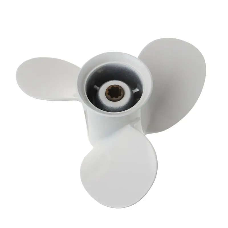 

Boat Outboard Propeller 9 1/4 x 10 Aluminum Alloy For Yamaha 9.9-15HP White 3 Blades 8 Spline Tooth