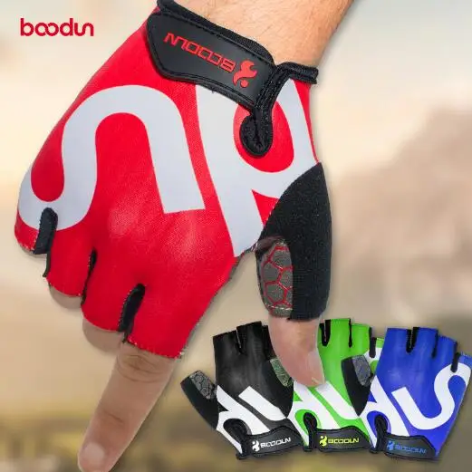 New Boodun Brand Gloves Half Finger Bicicleta Body Building Fitness Gloves Sports Silicone 4 Colors Available