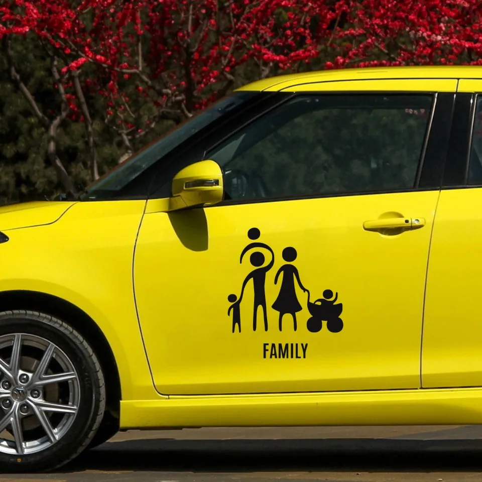 THE HAPPY FAMILY Sticker Car Accessories Vinyl Window Car Decals and Sticker Car-styling Fashion Decal Sticker for Car 1715CM (7)
