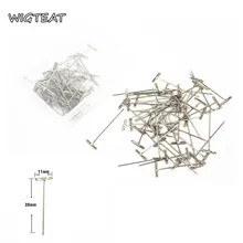 100 шт. Т-образные шпильки из нержавеющей стали для парика на головка из вспененного материала стиль 38 мм длинные Т-образные шпильки на манекен тип головы швейная салонная укладка инструменты