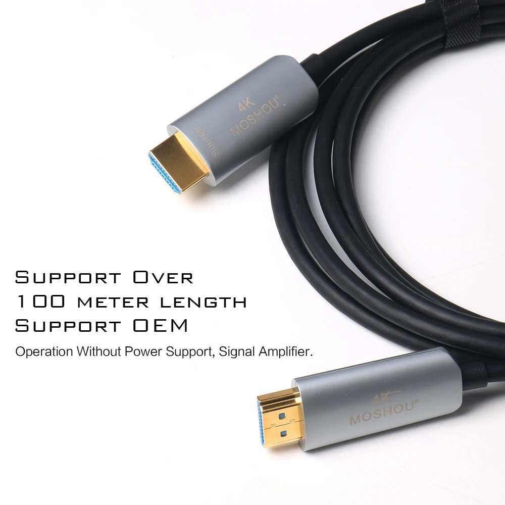 MOSHOU Enthusiast Оптическое волокно HDMI 2,0 кабель HD 4 к кабель 60 ГГц 18Gbs с аудио и Ethernet HDMI шнур без потерь HDMI кабель