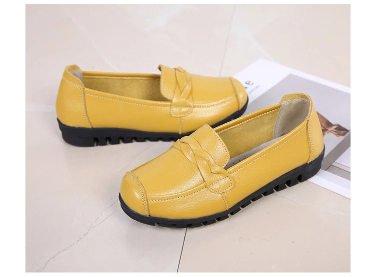 AH 2669-2019 Spring Autumn Women Flat Shoes Genuine Leather Woman Shoe-7