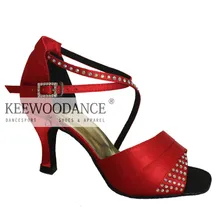 KEEWOO танец Стразы танцевальная обувь женская обувь Сальса танцевальные туфли для латиноамериканских танцев