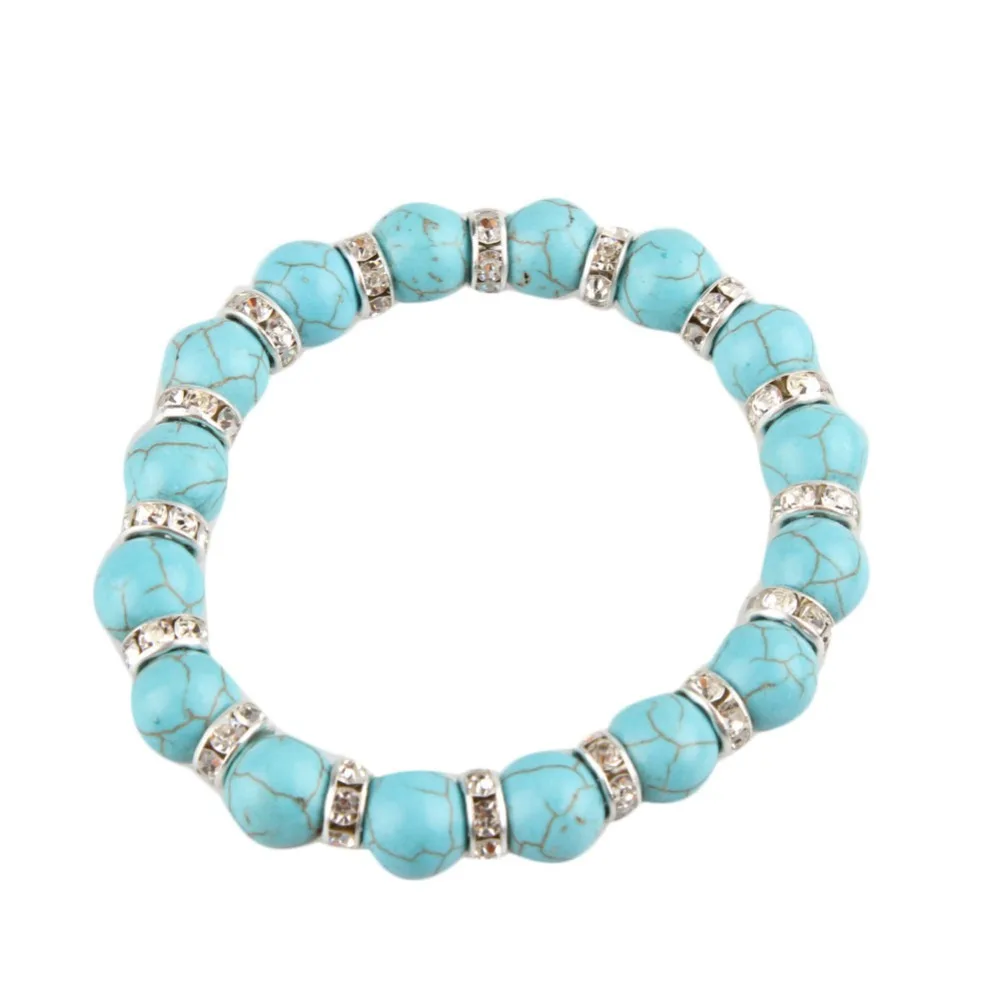 Vintage Natural Stone Beads Plated Bead Bracelet & Bangles For Women ...
