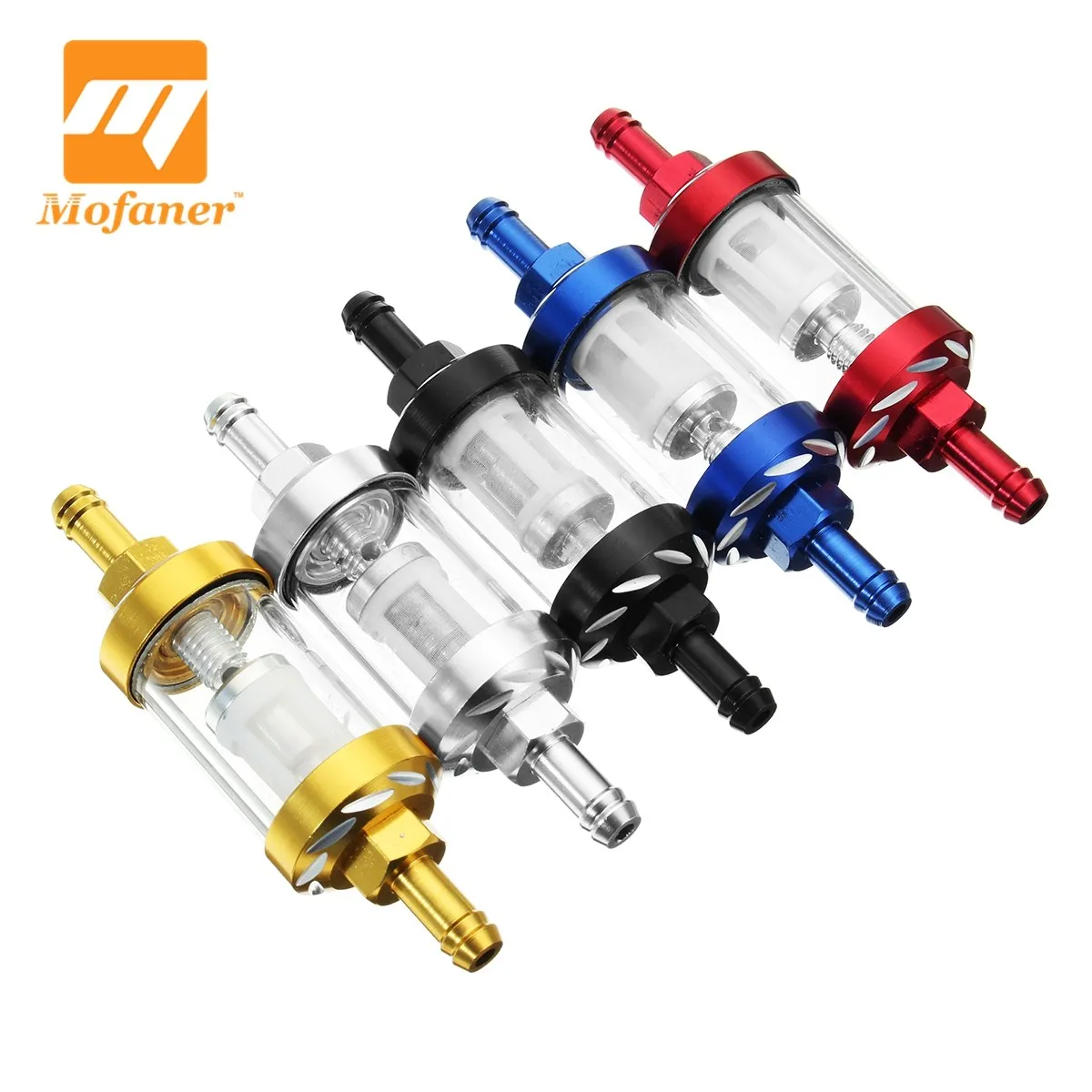 

CNC Aluminum Alloy 7mm Motorcycle Motocross Oil Filter Gas Fuel Filters Universal Fit Scooter Go Kart Dirt/Pit Bike ATV Quad