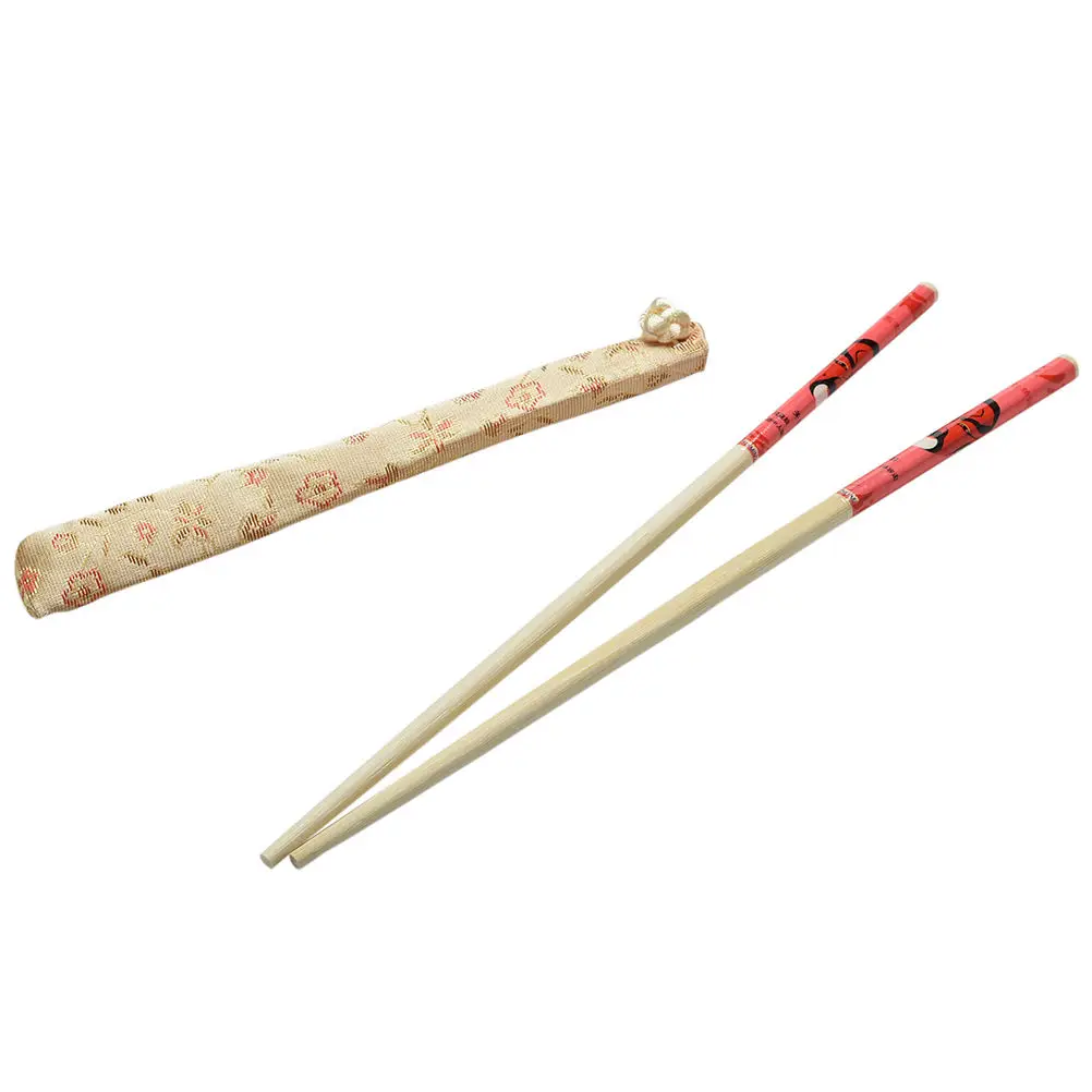 1 пара, натуральные бамбуковые палочки для еды, Индивидуальная Классическая обернутая традиционная винтажная красочная китайская посуда ручной работы 24 см