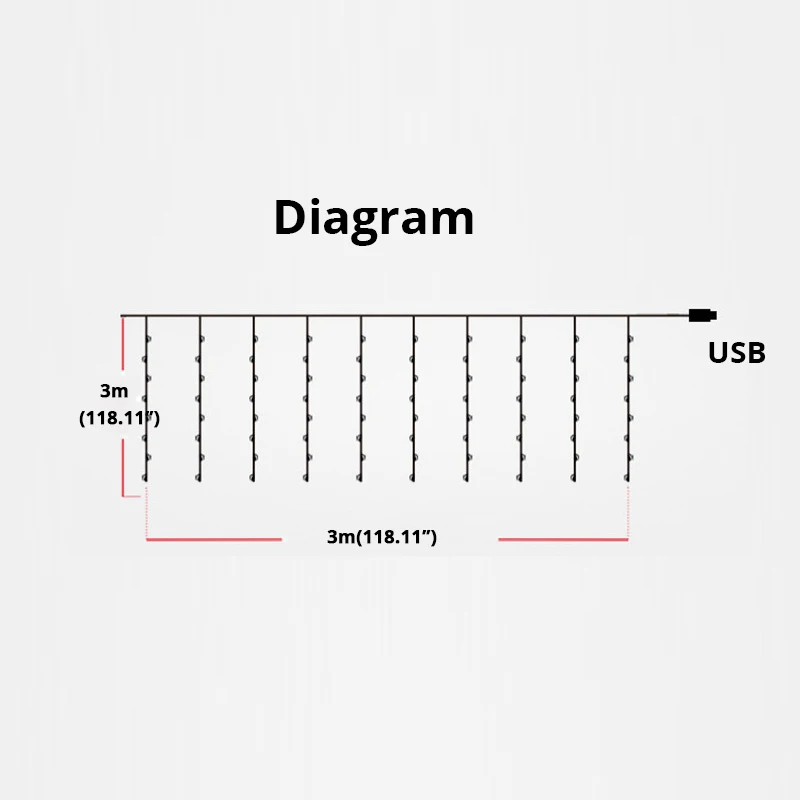 3 м x 3 м 300 лампочек USB медный провод СВЕТОДИОДНЫЙ занавес гирлянды наружные рождественские гирлянды огни украшения для свадебных праздников