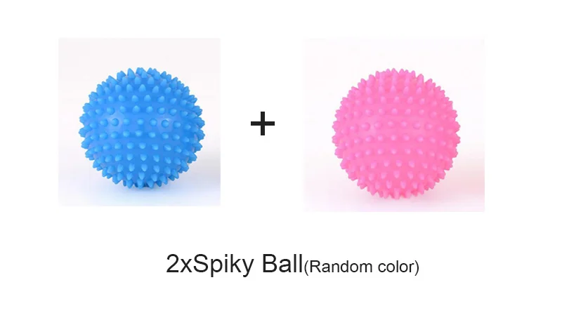 Soft Rubber Foot Massage Roller hard Spiky Ball Deep Tissue Acupresssure Recovery Relax Foot Back Shoulder Leg Hand Tight Muscle - Color: Tow Spiky Balls