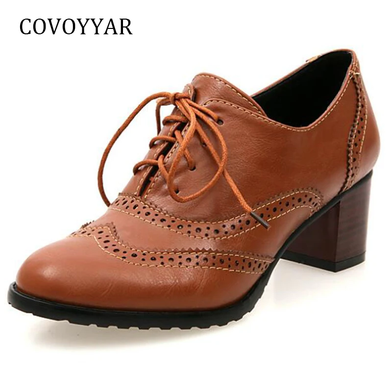 womens heeled brogue shoes