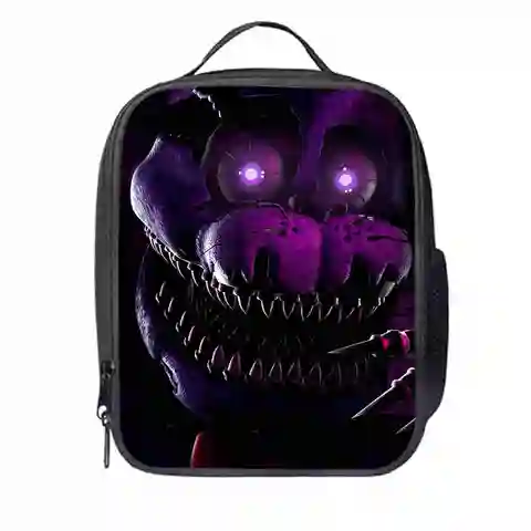 Freddy Fnaf Lunch Bolsa Personalizado Mulheres Homens Adolescentes Meninos Meninas Miúdo Chica Foxy Escola Tote Caixa Térmica Cooler Duplas