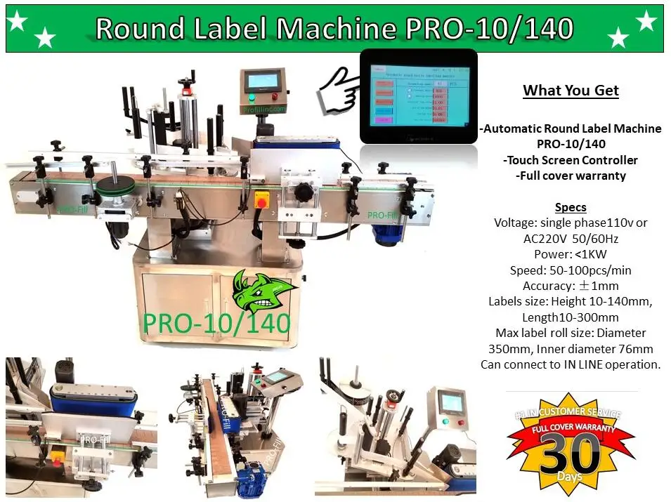 

Automatic Labeling Machine Fully Auto Labeler Round Bottle Label Sticking Device Pro-10/140 Free Shipping