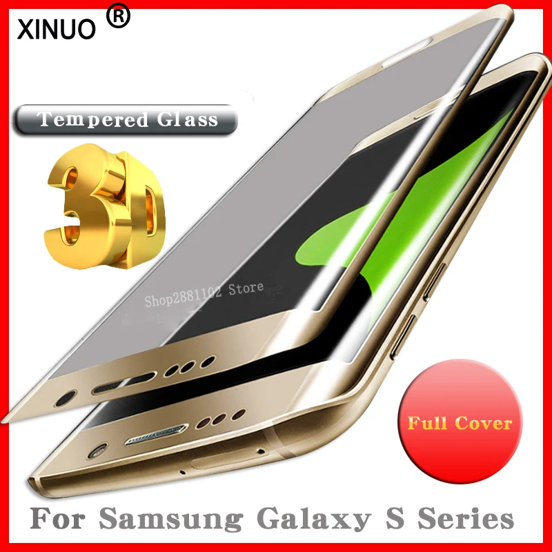 S8 glas закаленное стекло с полными краями чехол для Samsung Galaxy S6 S7 защита экрана Plus s 6 7