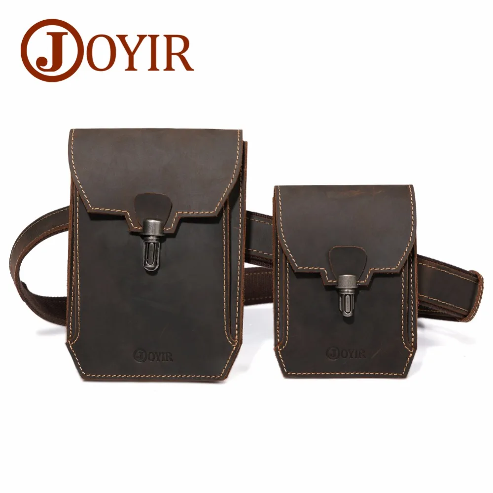 

Genuine Leather Vintage Waist Packs Men Travel Belt Loops Hip Bum Bag Waist Bag Mobile Phone Pouch