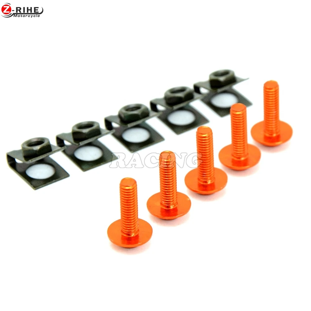 

6mm Motorbike Accessories CNC Fairing body work Bolts Screws 5 pcs For DUCATI MONSTER 696 2009-2014 Monster 796 2011-2014 2012