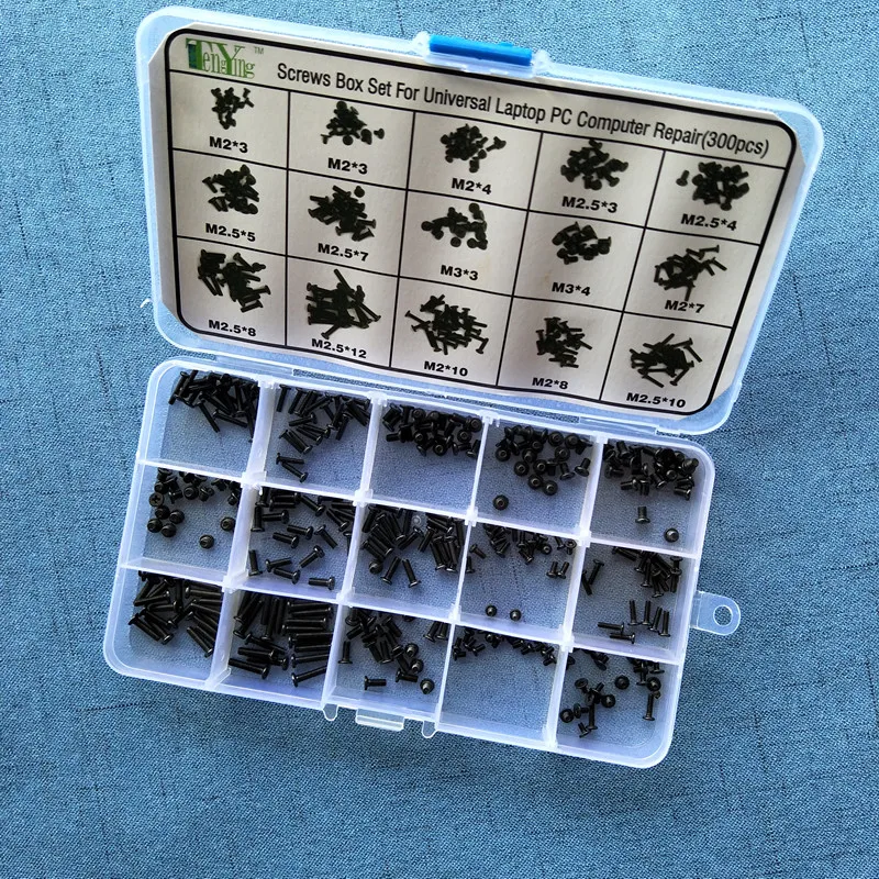 Laptop maintenance special screws 15 sets of specifications, a total of 300 black