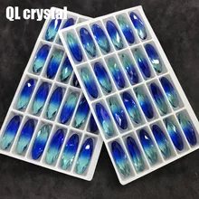 QL Crystal Tourmaline Glass Crystal 9x27mm Oval Pointback Fancy Stone for DIY garment bags shoes Jewelry accessory pointback diamantes wing stone luxury crystal pointback fancy stone cosmic shape nail art diy accessory