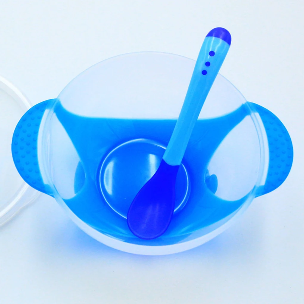 Чашка для кормления малыша, детская рисовая глубокая тарелка с ложкой, милая тарелка для ужина, детская посуда с мультяшным рисунком, детская посуда для еды, тренировочная чаша