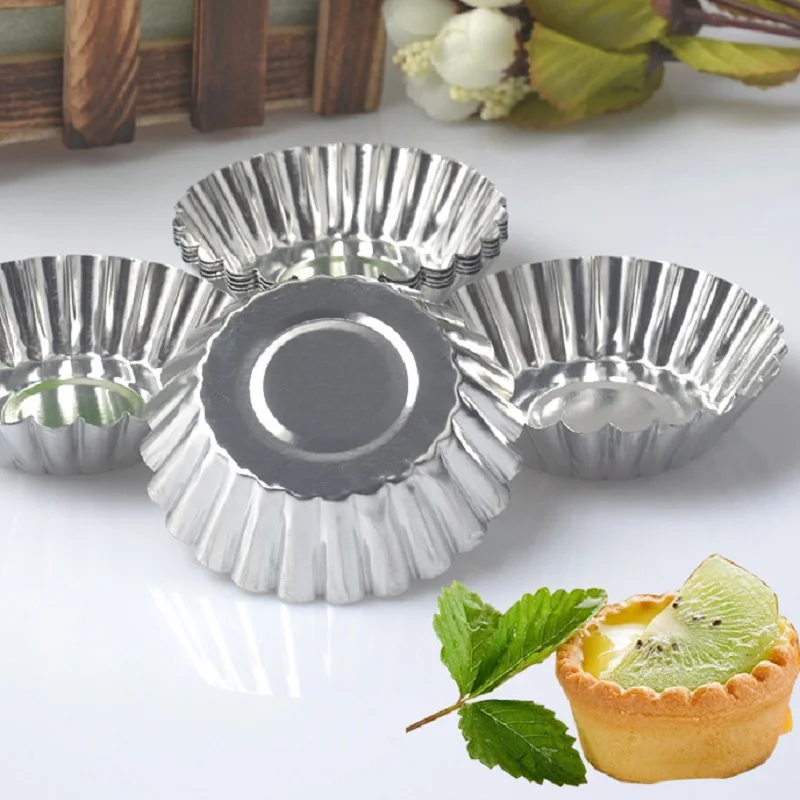 10Pcs Aluminum Egg Tart Mold Baking Tools For Fruit Cakes Diameter 70mm Tart molds bakeware