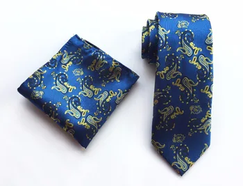 

New Designer 8cm Fashion Men Necktie Set High Quality Woven Gravata Sets with Pocket Square