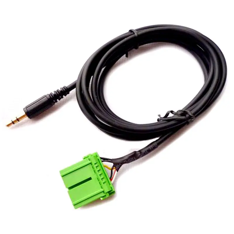 14Pin Green Connector Stereo 3.5MM Jack Audio Aux in MP3 Cable Wire for